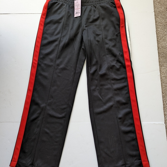 Wild Fable Women's Hi Rise Track Pants. Black with red and white Stripes  Medium - Picture 2 of 10